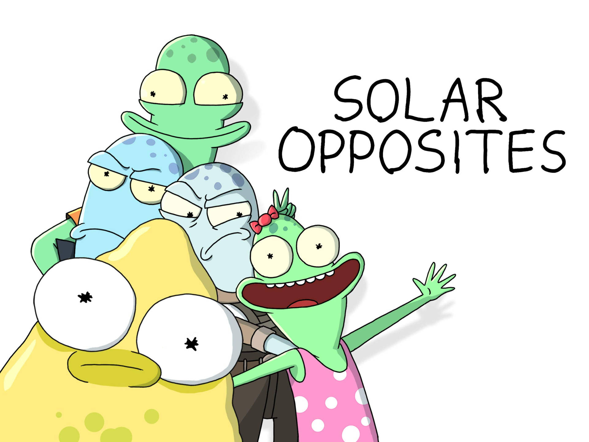 Solar Opposites Characters White Background Wallpaper
