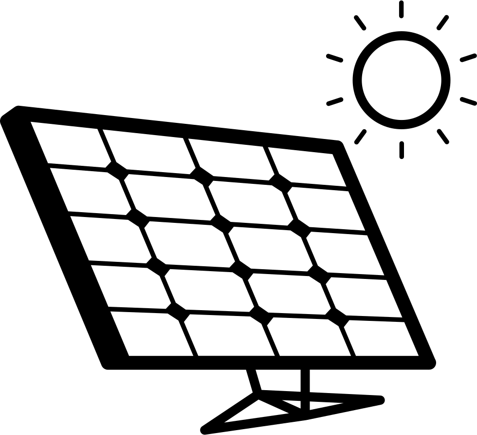 Solar Paneland Sun Icon PNG