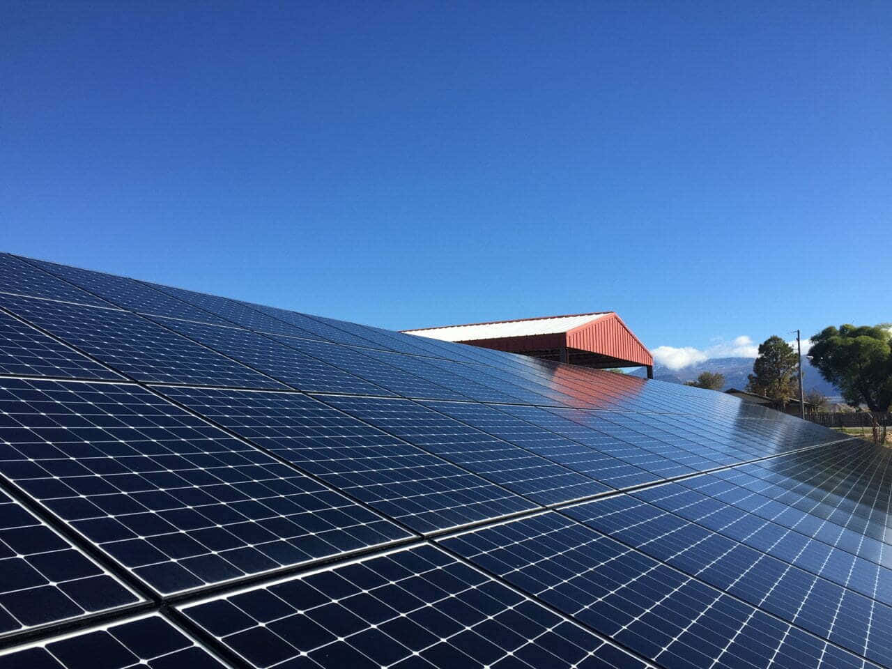 Solar Panels Side Angle Shot Wallpaper