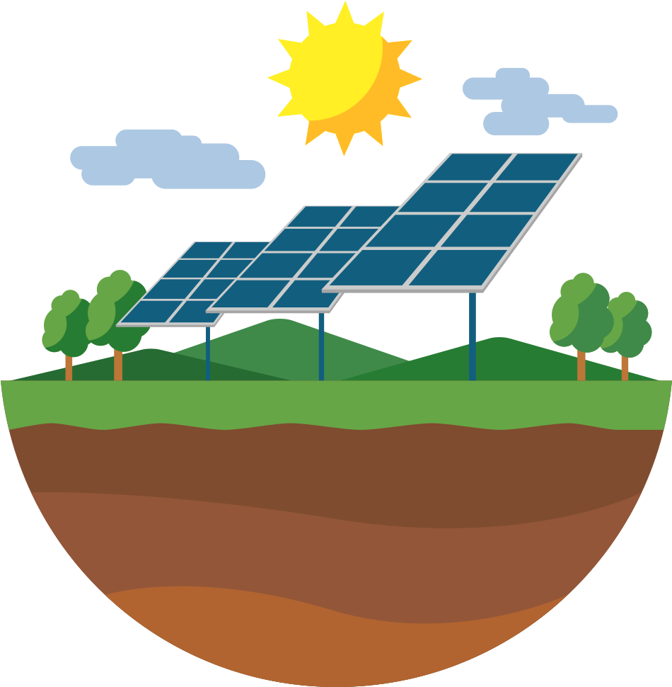 Solar Panelson Green Hill PNG