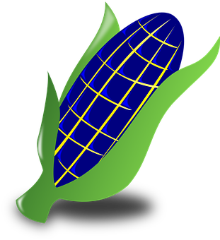 Solar Powered Corn Illustration PNG