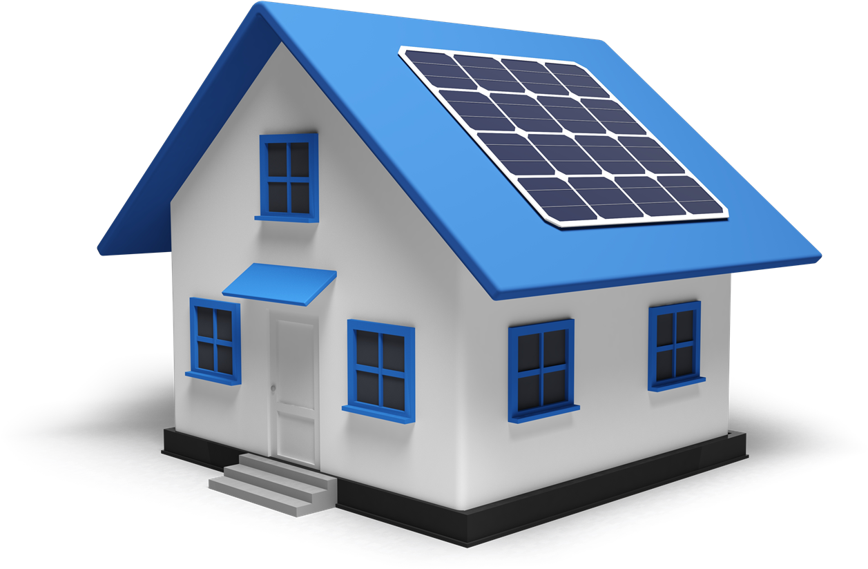 Solar Powered Home Model PNG