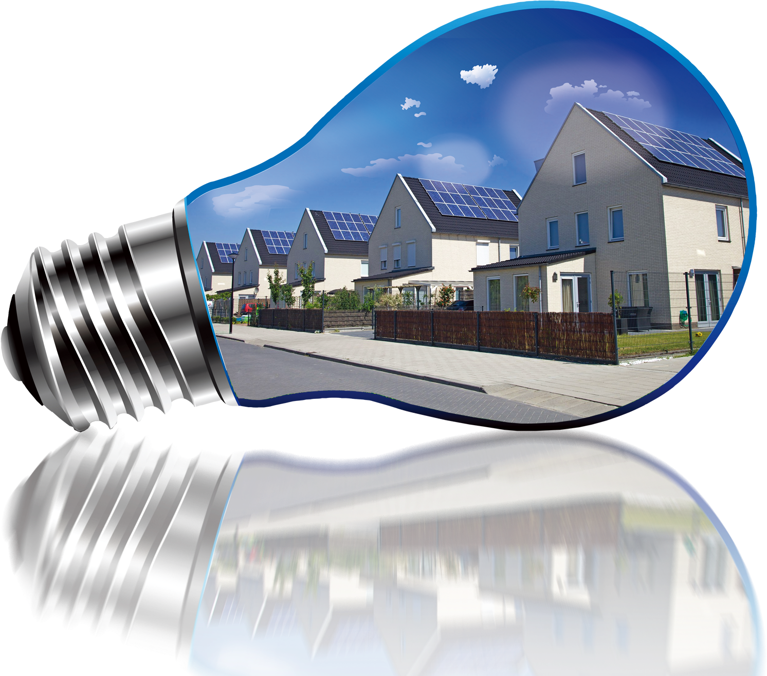 Solar Powered Homes Concept Lightbulb SVG