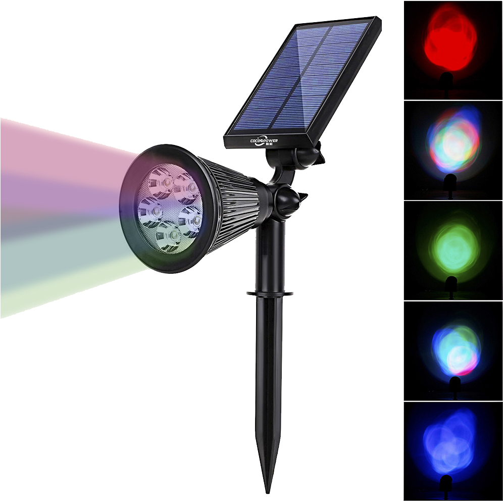 Solar Powered Multicolor L E D Garden Light PNG