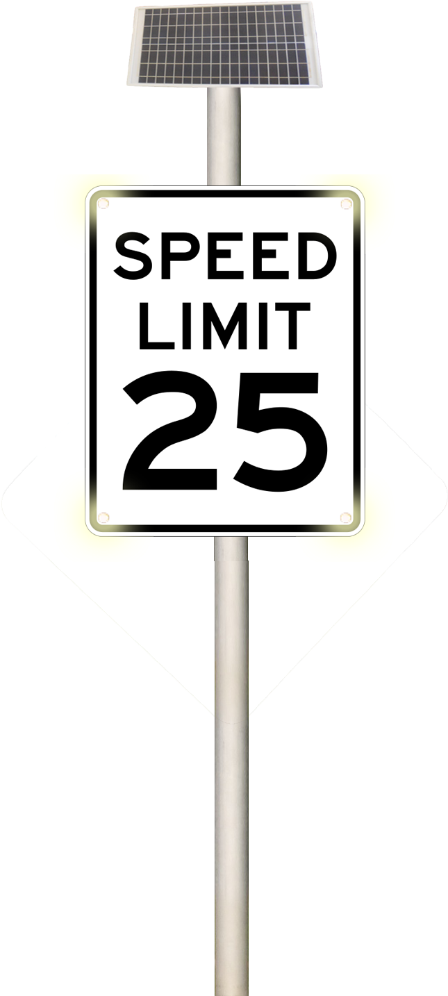 Solar Powered Speed Limit25 Sign PNG