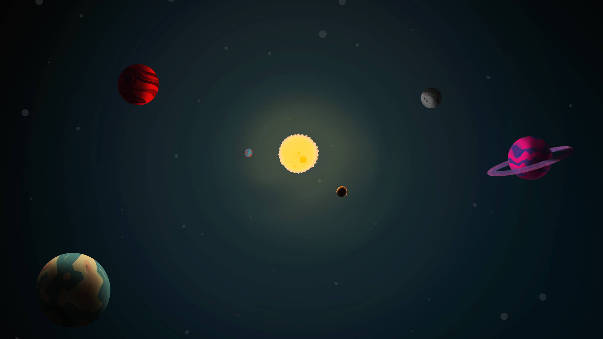 Ilustraçãodo Sistema Solar Em Hd. Papel de Parede
