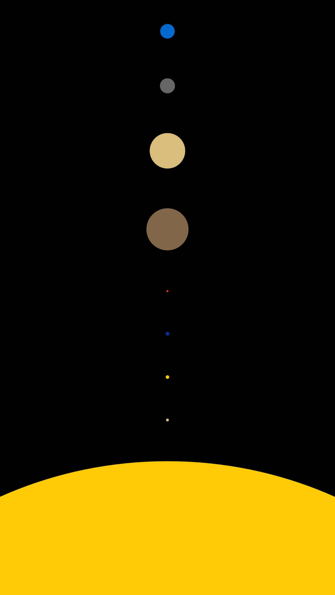 Solar System Minimalistisk Telefon Wallpaper