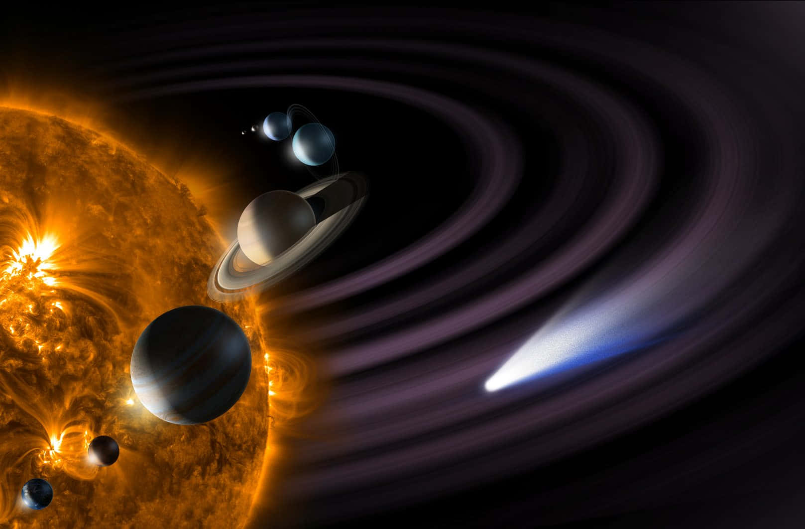 Bildmit Rotierenden Planeten Im Sonnensystem.