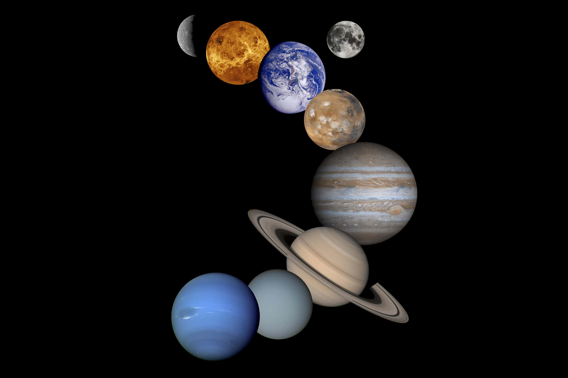 Planetaspresos Na Imagem Do Sistema Solar.