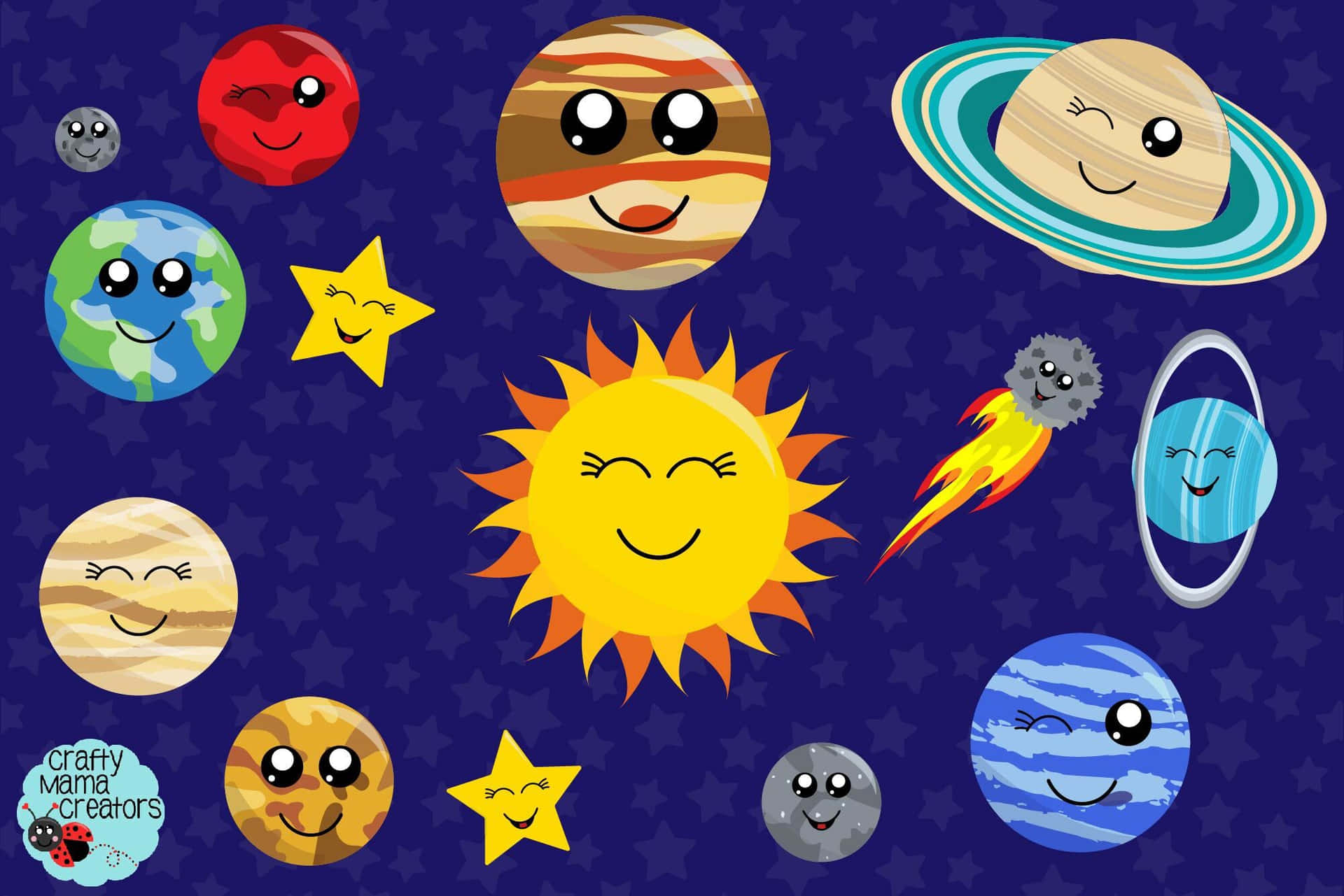 Solar System Cartoon Drawing Picture