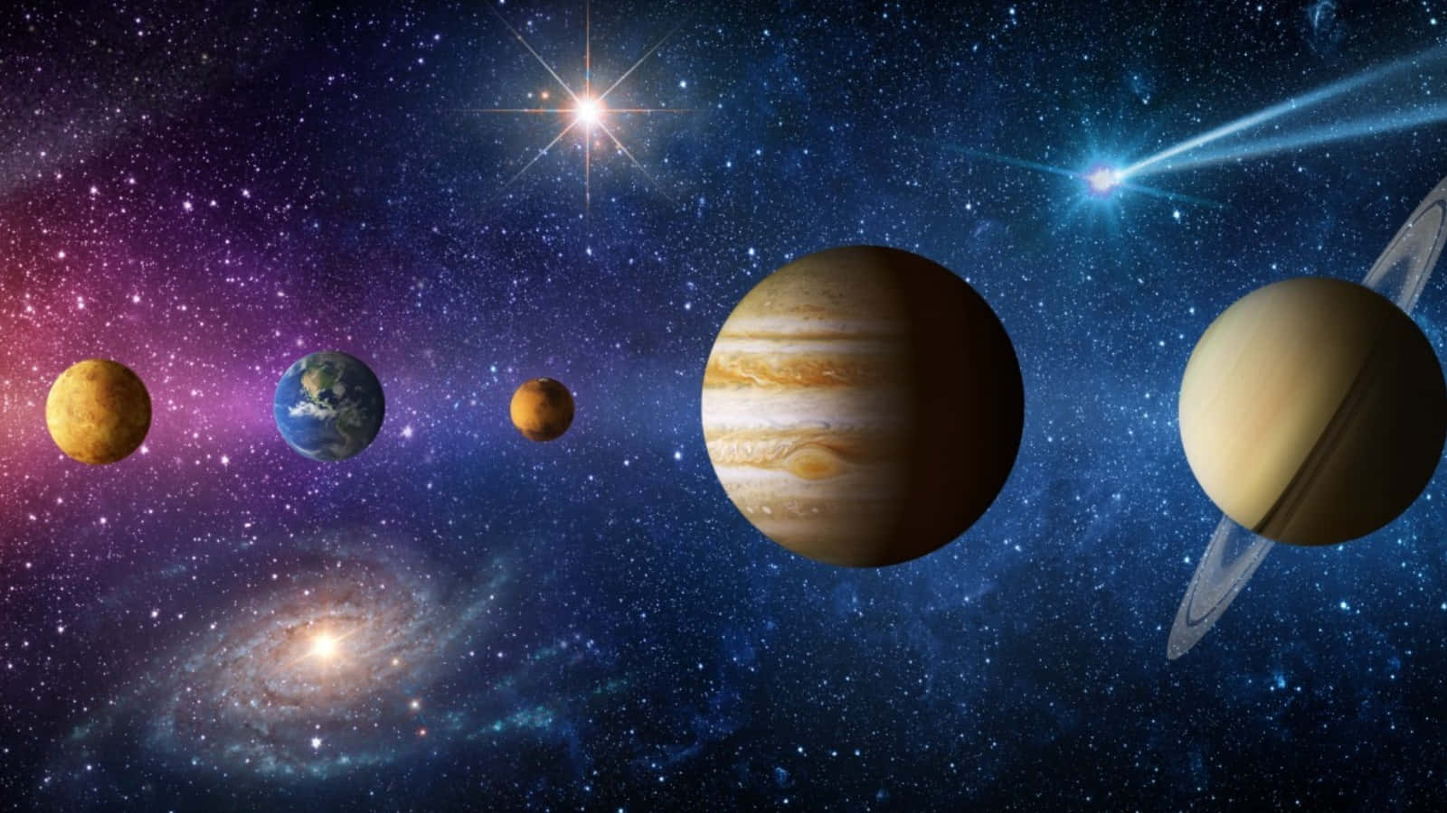 Solar System On Starry Space Picture