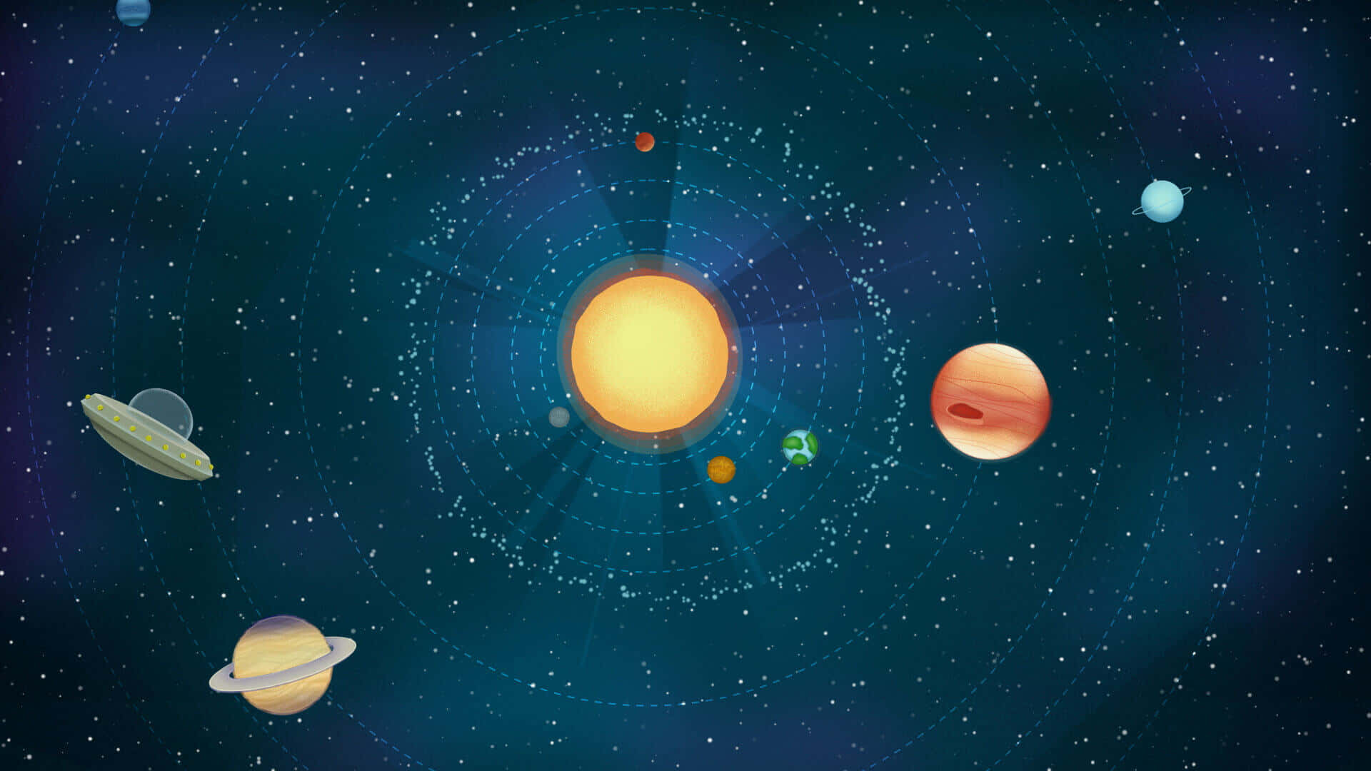 Imagemde Modelo De Um Desenho Animado Do Sistema Solar.