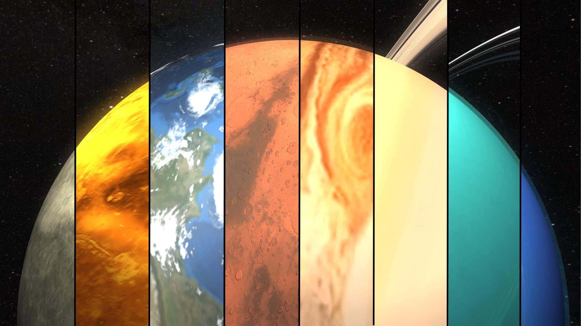 Solar System Planets Collage Wallpaper