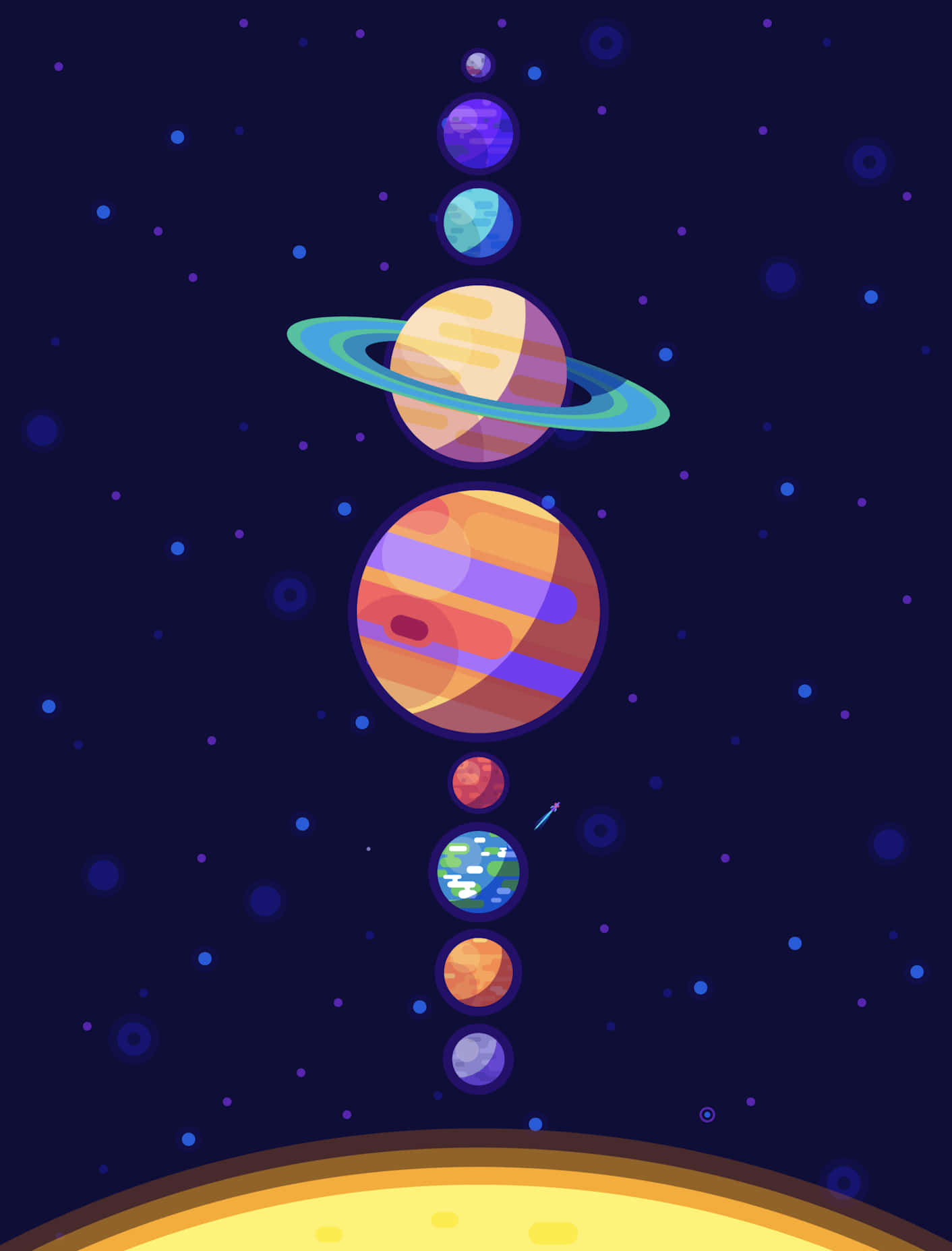 Solar System Planets With Sun Wallpaper