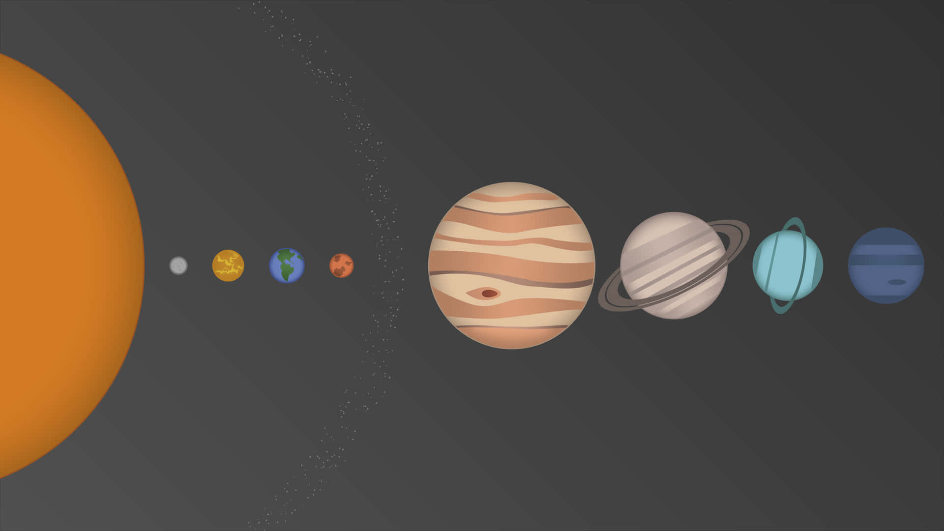 Solar System Simple Illustration Wallpaper