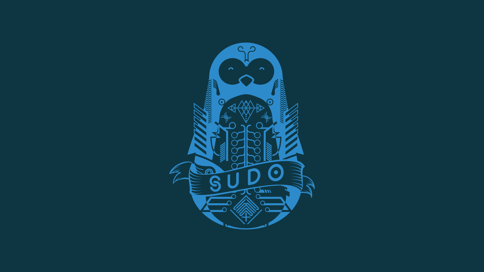 Solarized Dark Sudo Linux Logo Wallpaper