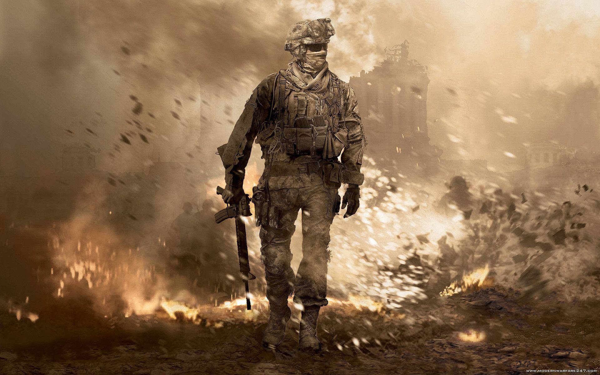 Soldier In War Zone Wallpaper