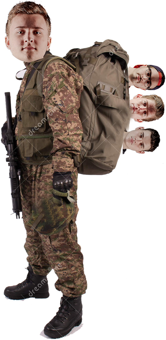 Soldier Multiple Faces Camouflage Uniform PNG