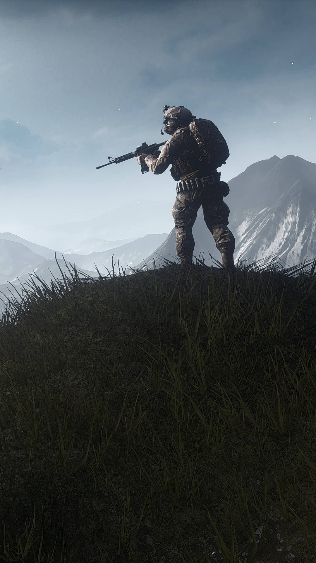Soldier On A Hill Battlefield 4 Phone Wallpaper