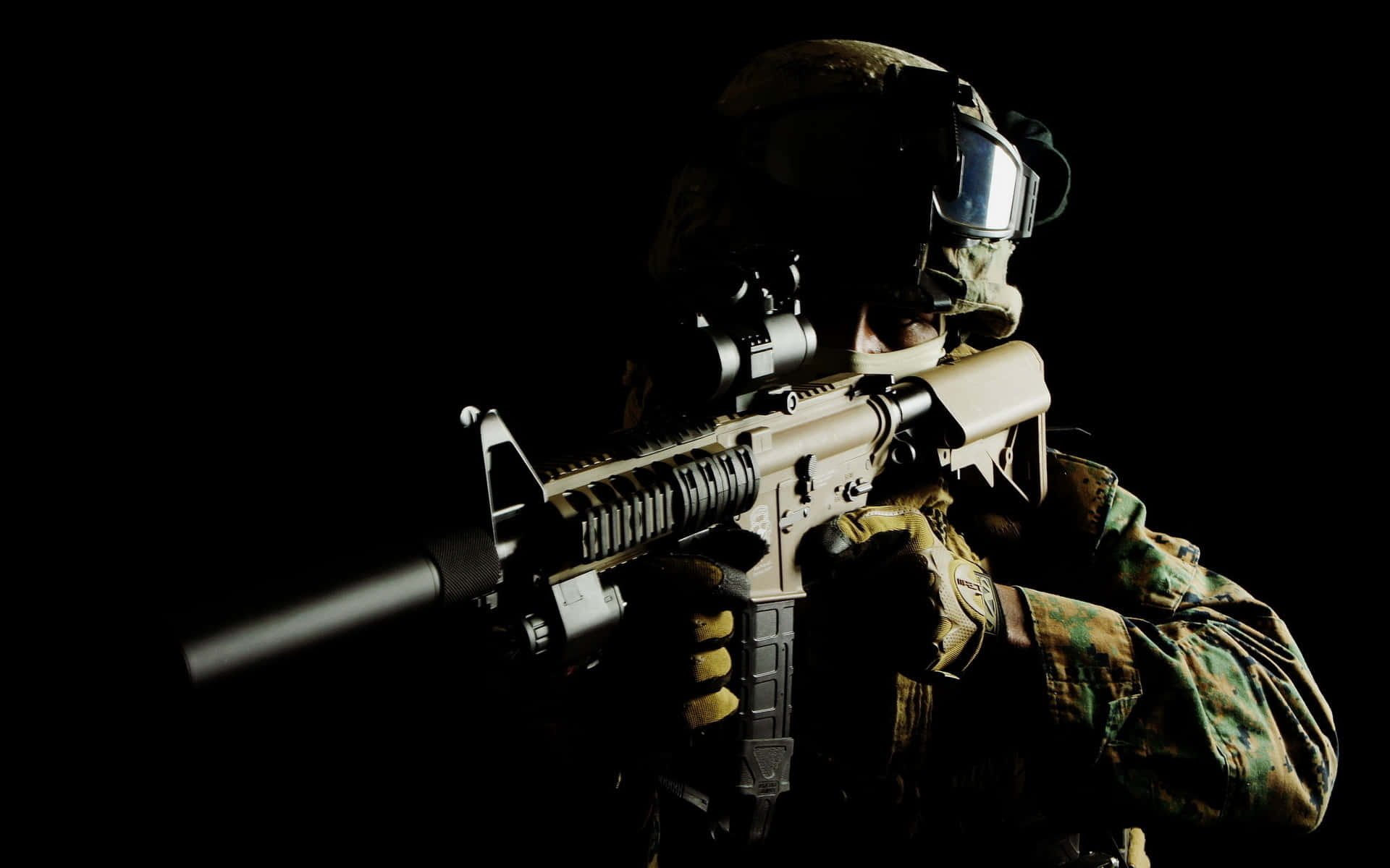 Sort Amerikansk Soldat Billeder Tapet