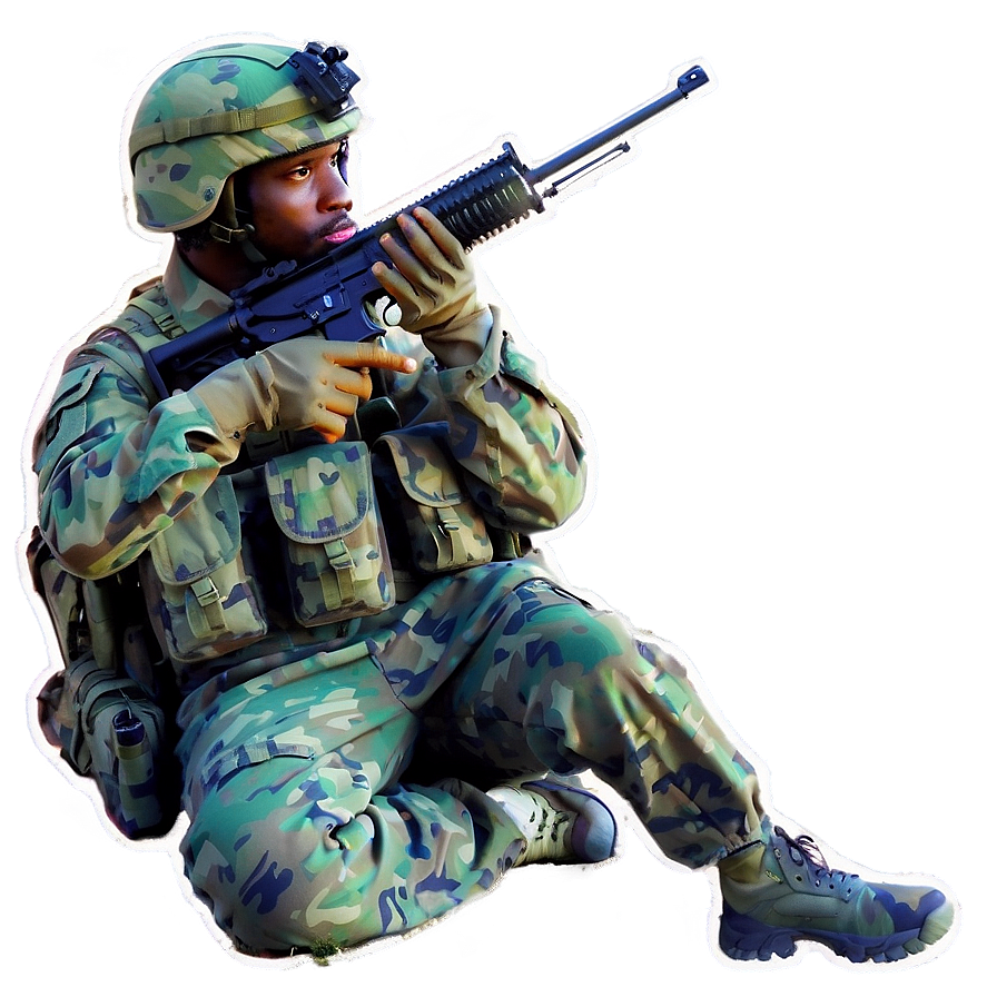 Soldier Silhouettes On Battlefield Png Fon89 PNG