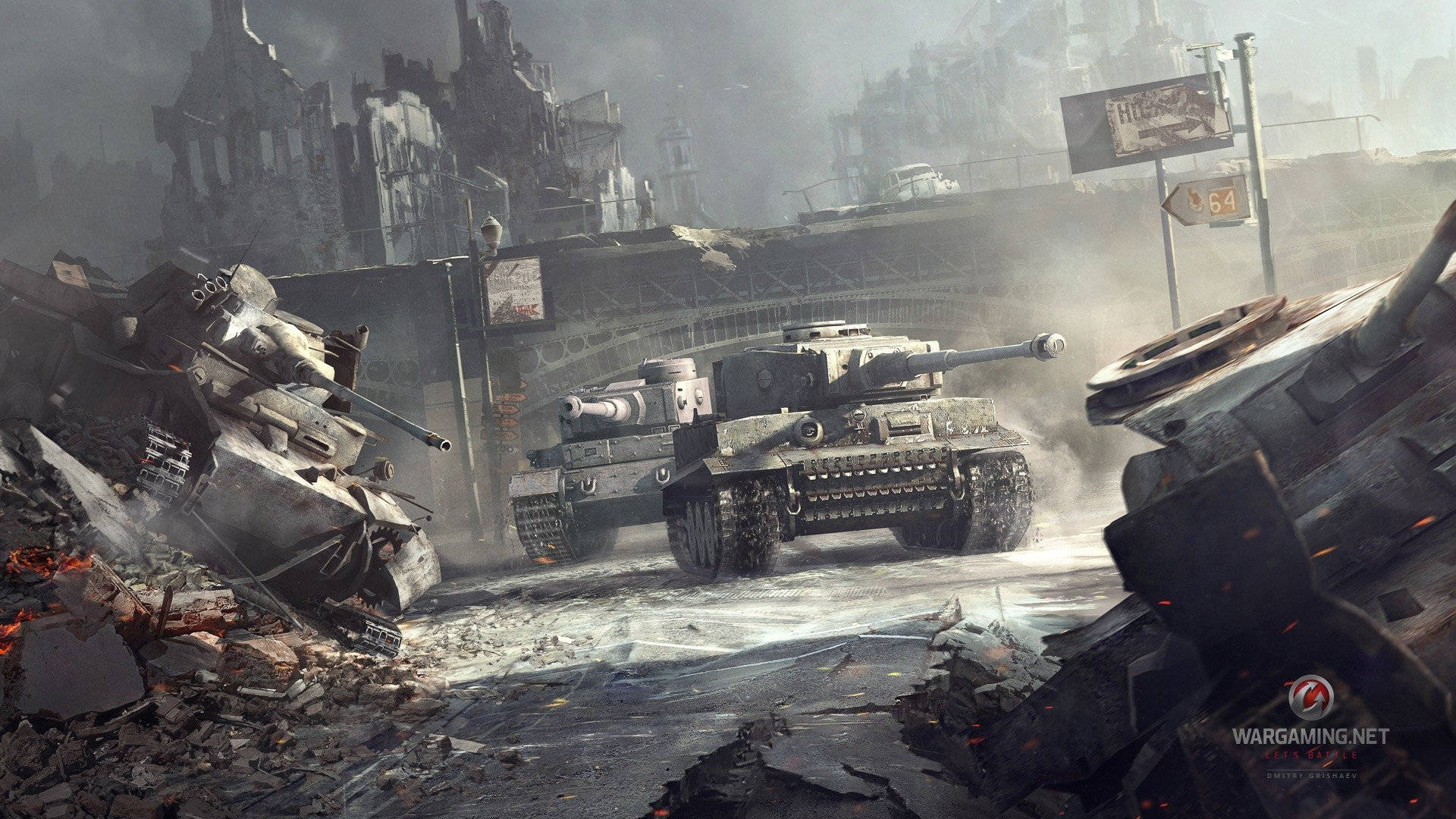 Soldier Tanks Destroyed City Wallpaper