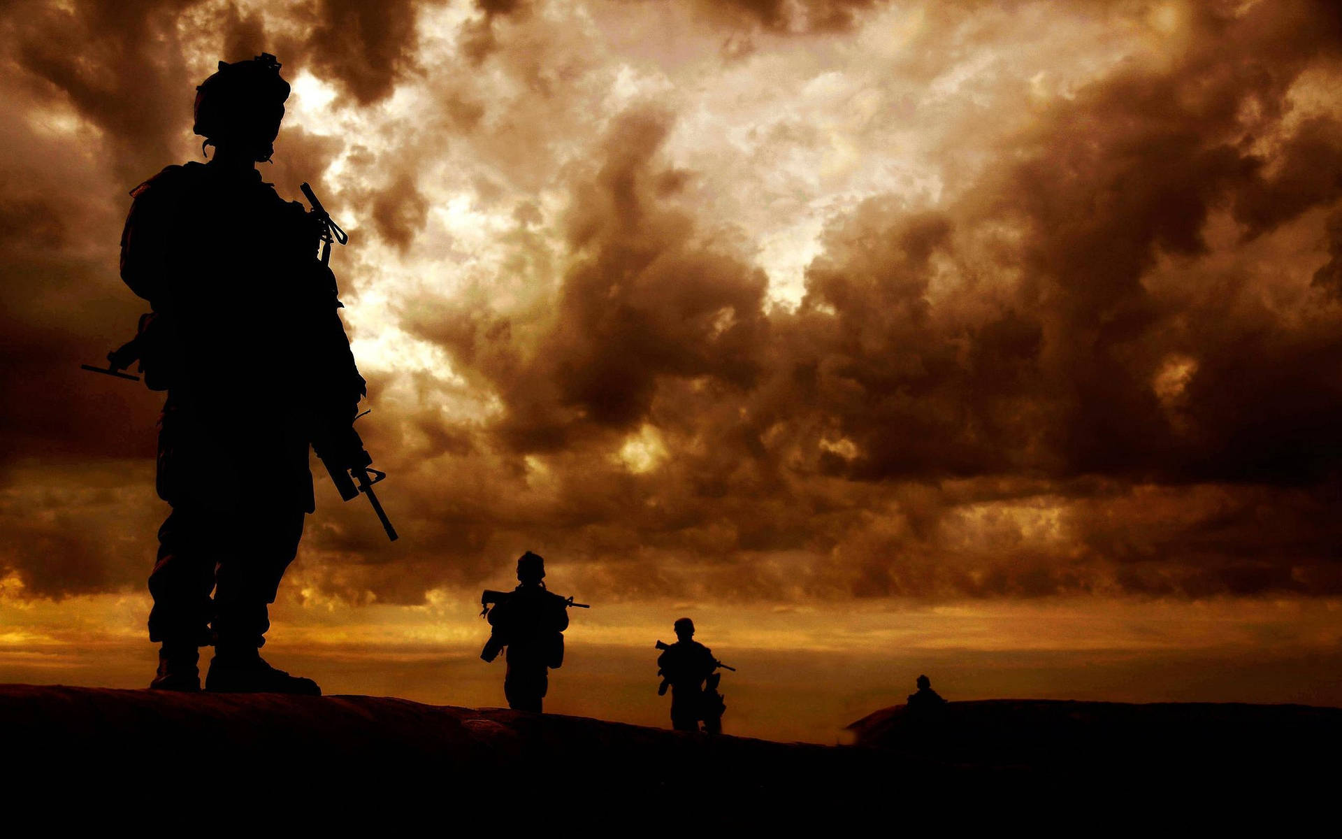 Soldier Us Armed Forces Silhouette Wallpaper