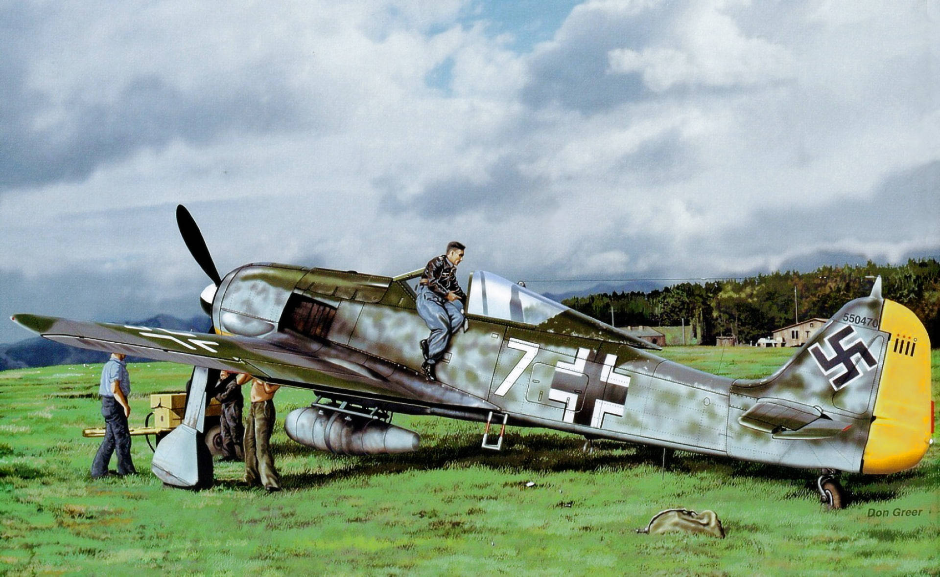 Soldiers And German Ww2 Fighters Wallpaper