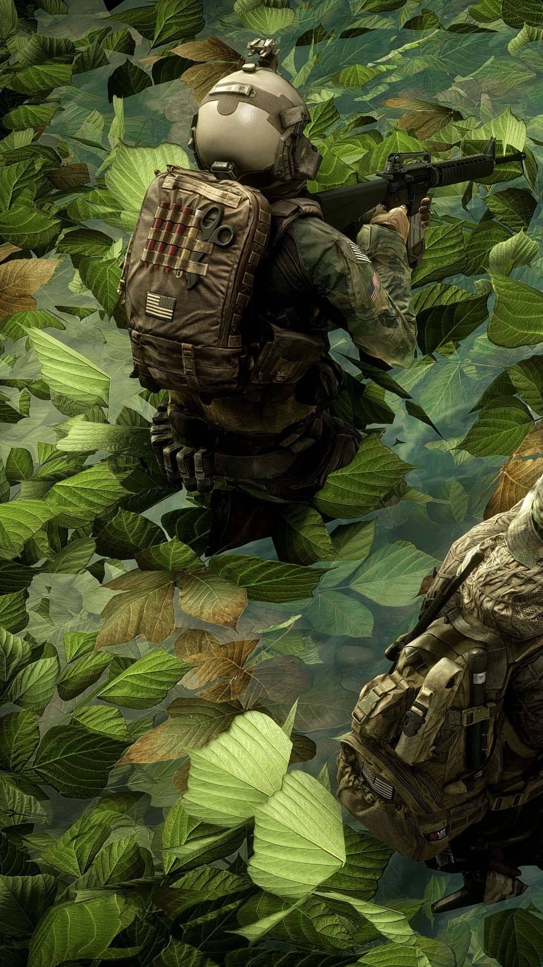 Soldadosen El Agua Battlefield 4 En El Teléfono. Fondo de pantalla