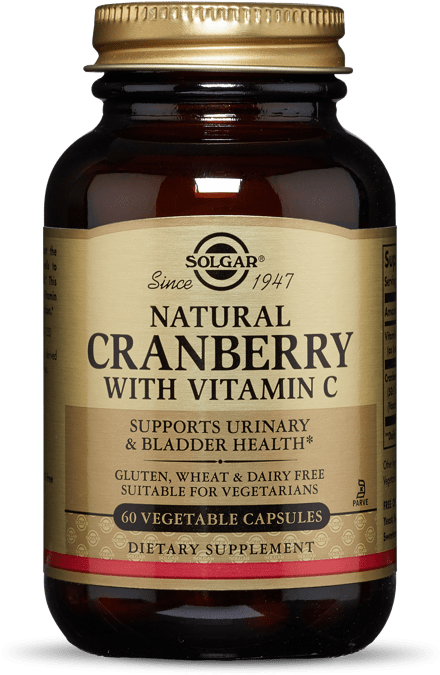 Solgar Natural Cranberry Supplement Bottle PNG