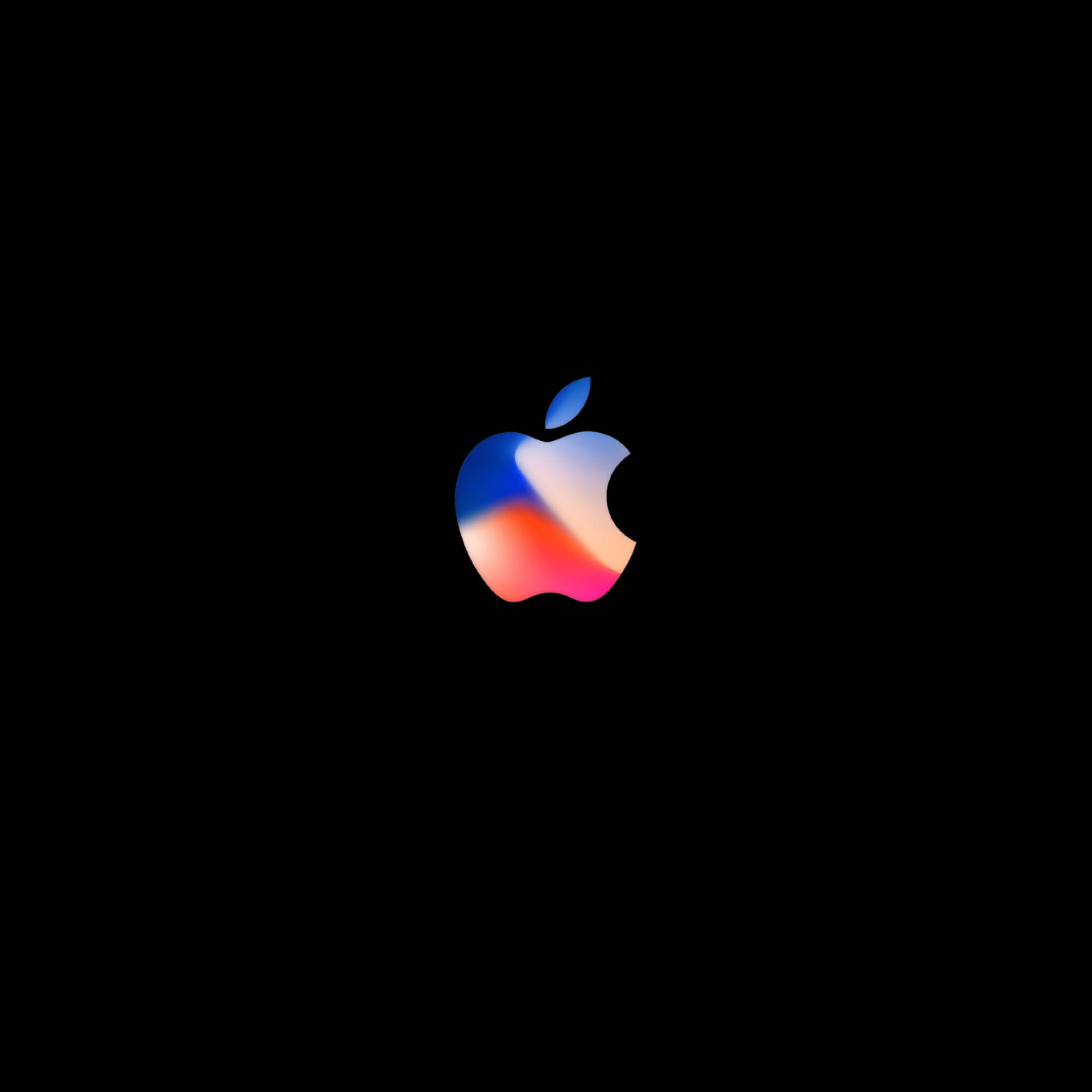 Solid Black 4k Colorful Apple Logo