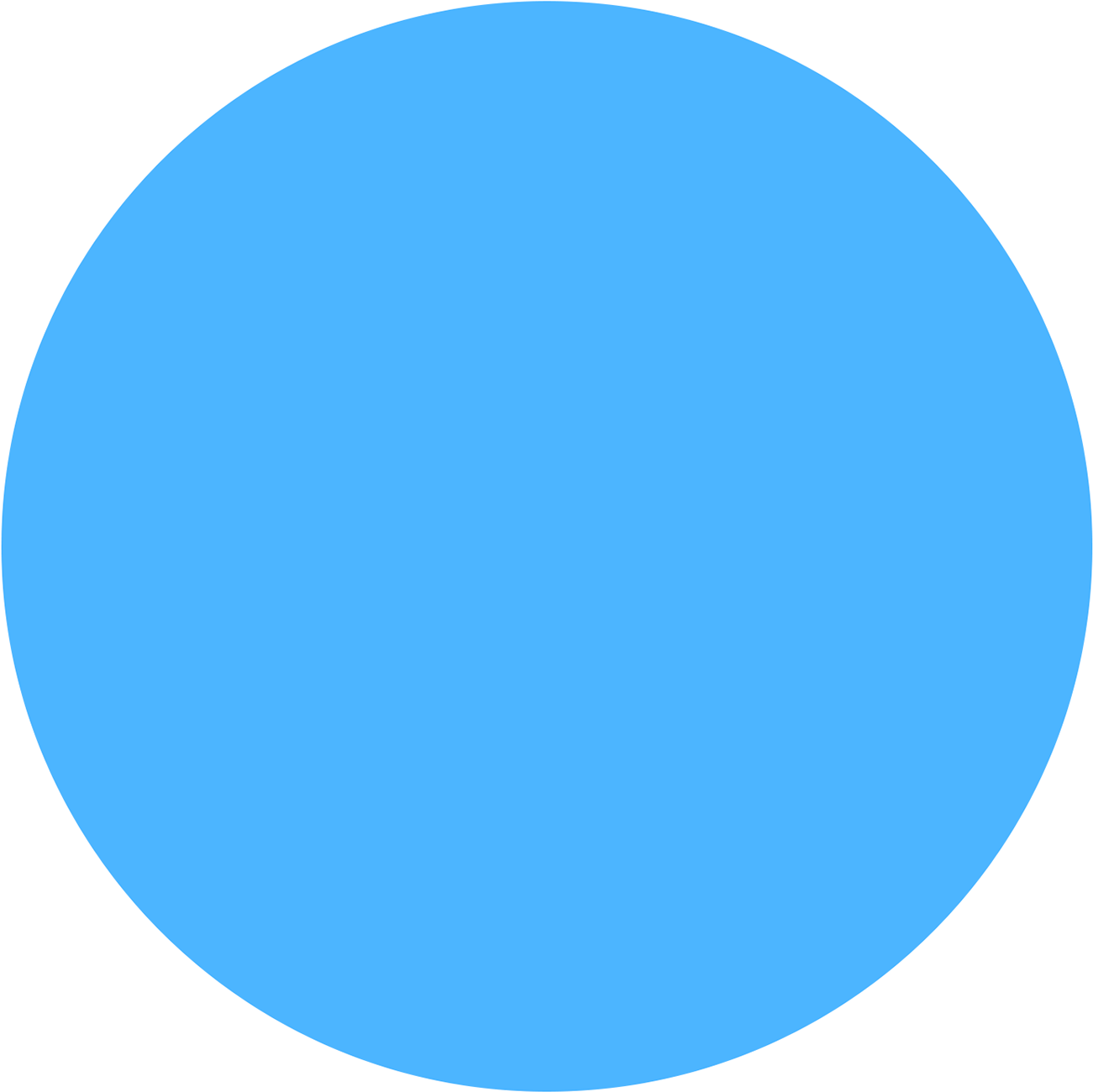 Solid Blue Circle Graphic PNG