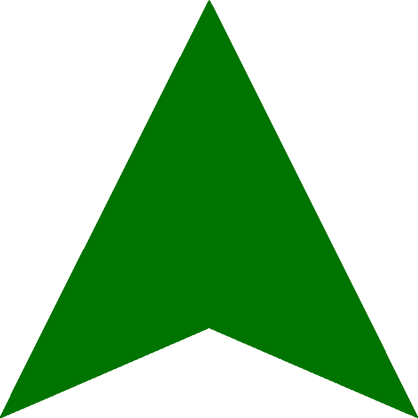 Solid Green Triangle Background PNG — A bold green arrow points upward against a stark black background.