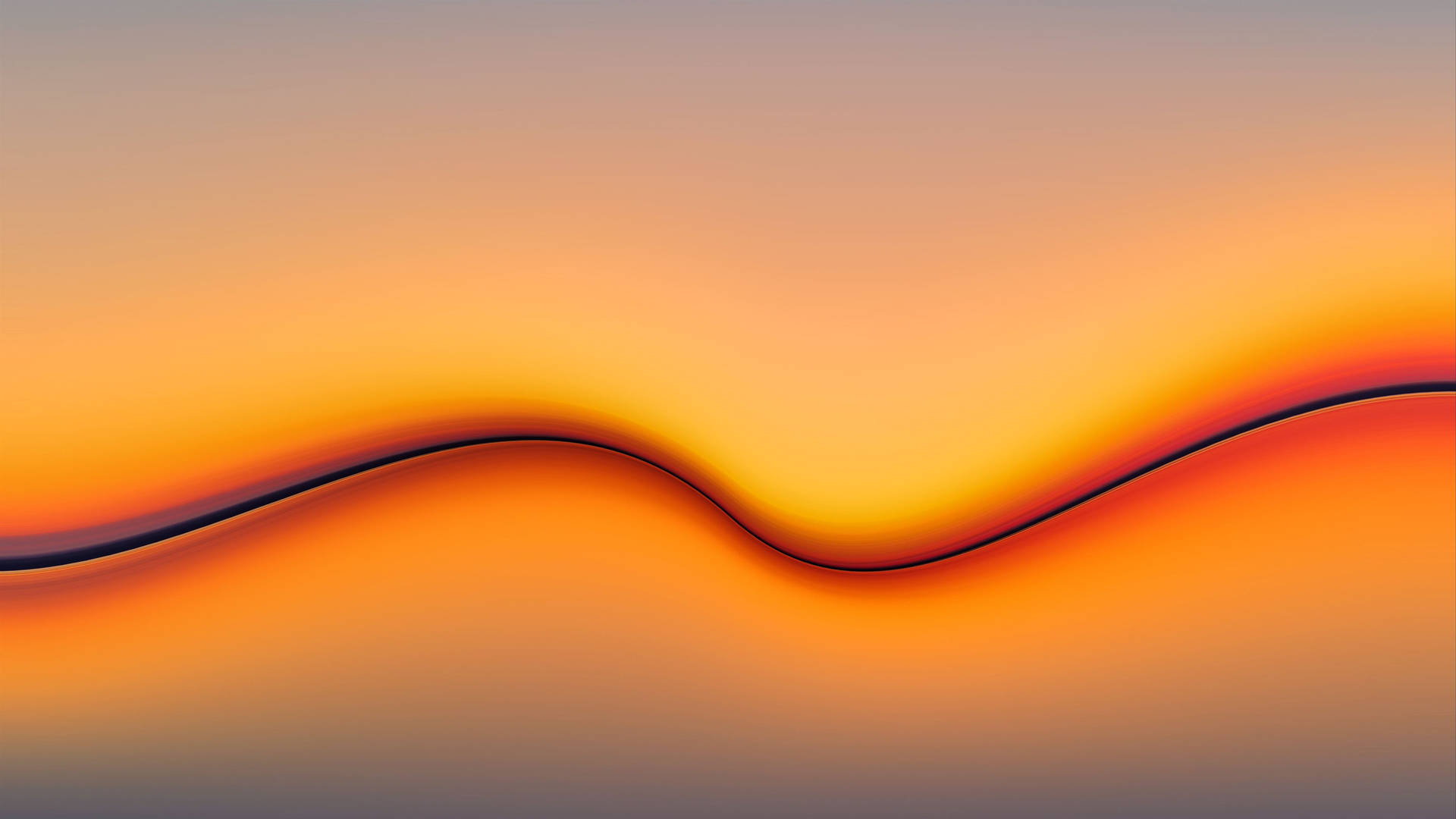 Solid Orange Wave Line Wallpaper