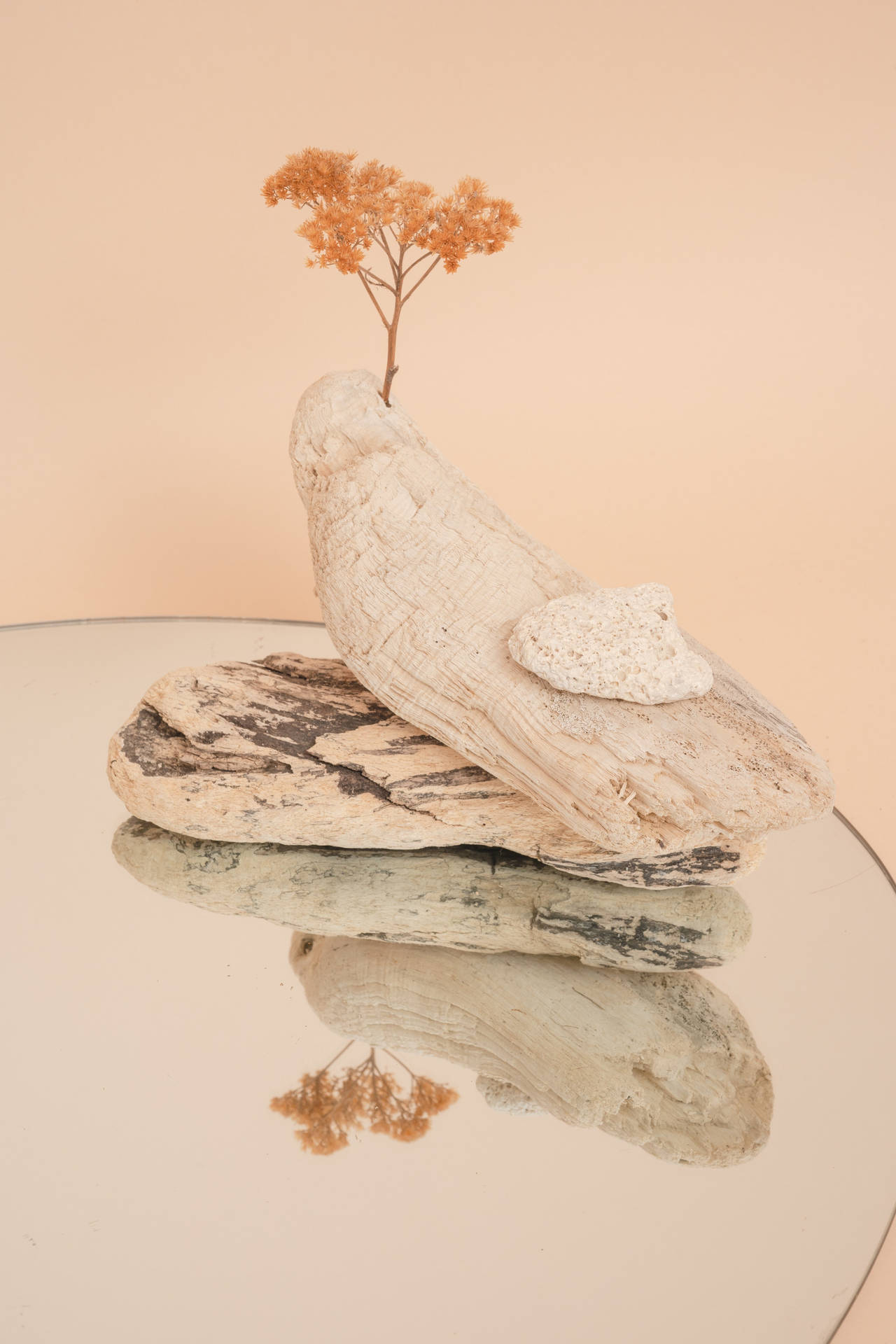 Decoraciónde Piedra Marrón En Color Sólido Y Pastel. Fondo de pantalla