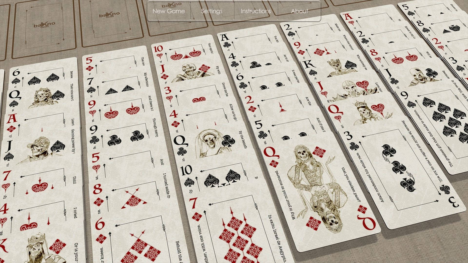 Solitaire Skeleton Inspired Cards Wallpaper