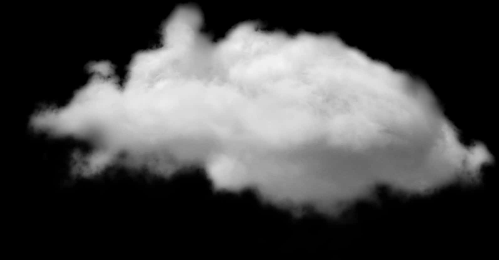 Solitary Cloud Black Background PNG
