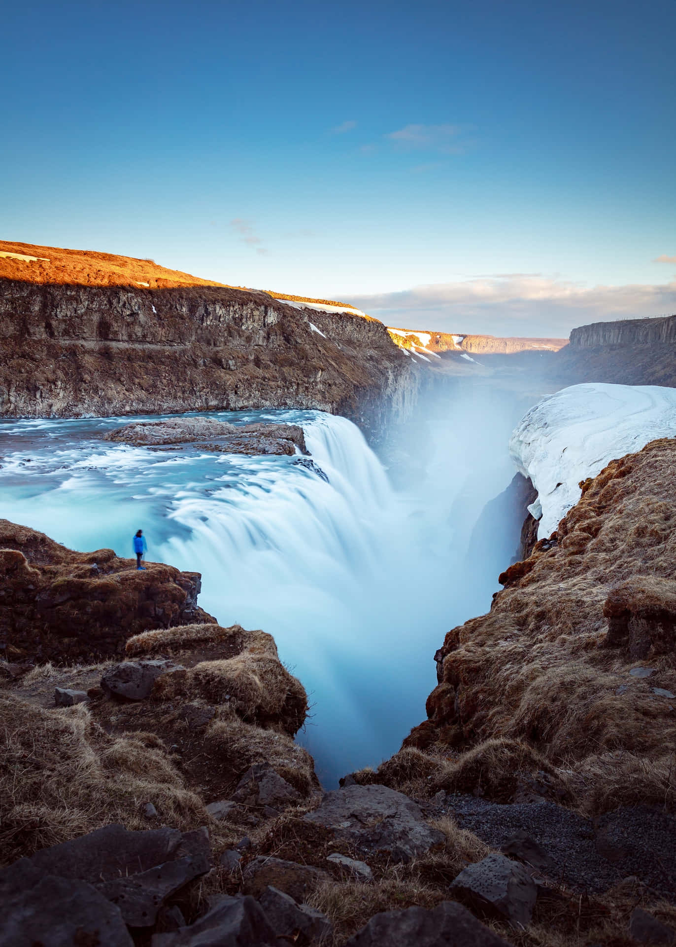 Soledaden La Cascada Gullfoss En El Suroeste De Islandia Fondo de pantalla