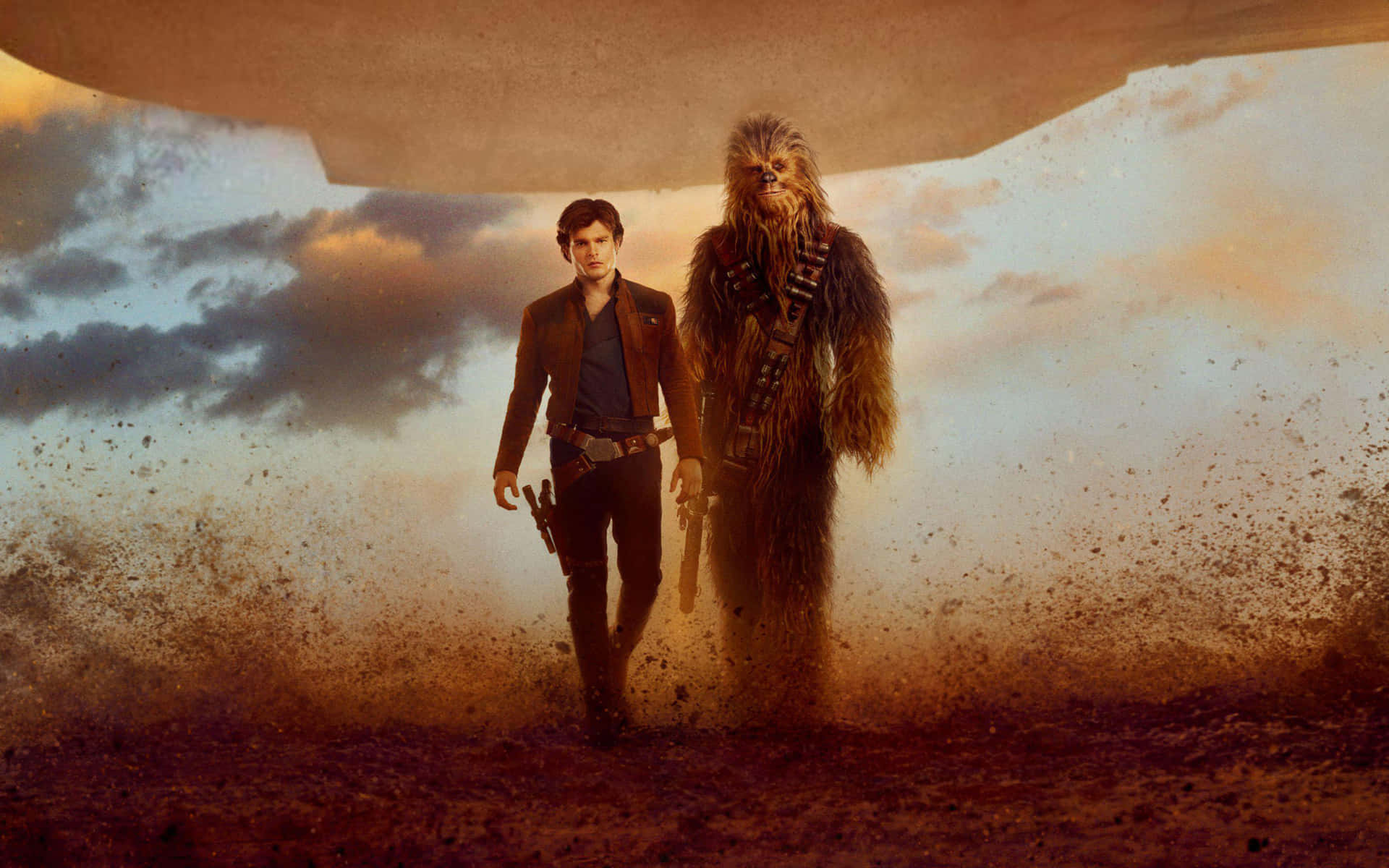 Han Solo and Chewbacca in "Solo: A Star Wars Story" Wallpaper