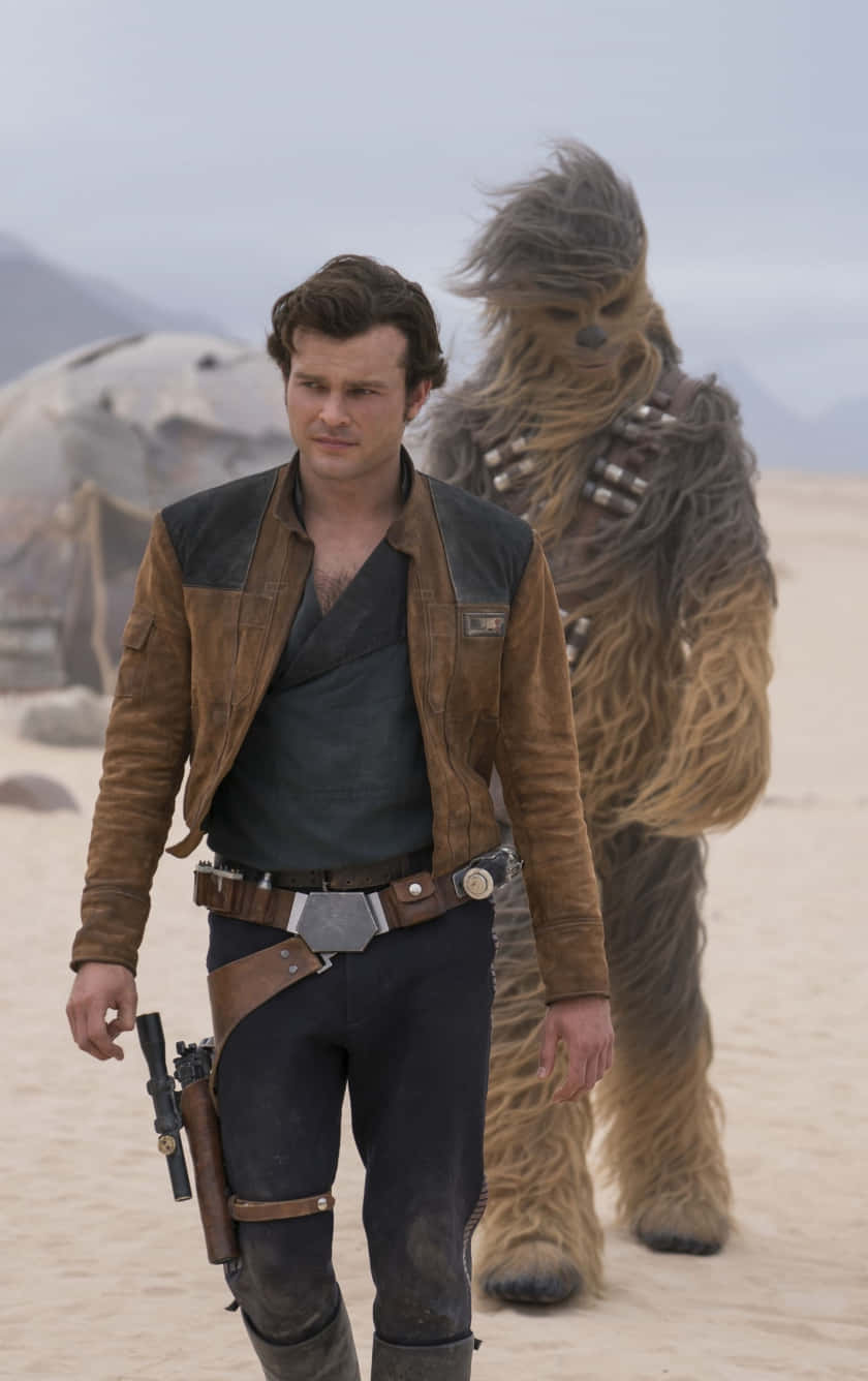 Han Solo and Chewbacca in an epic adventure - Solo: A Star Wars Story Wallpaper