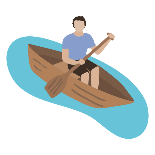 Solo Canoeist Graphic PNG