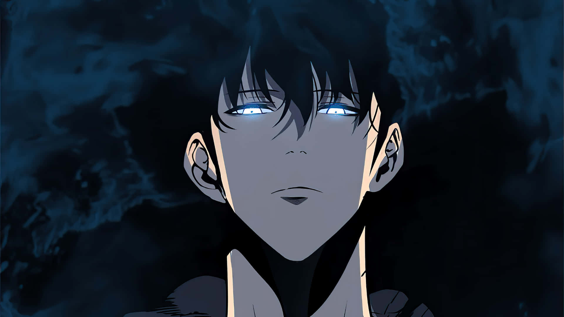 A Man With Blue Eyes And Black Hair