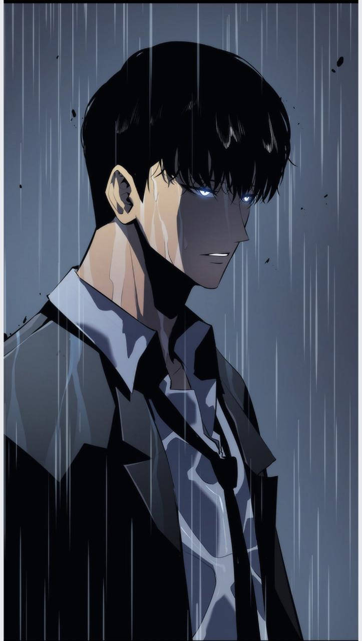 Solo Leveling Jin-Woo In Rain Wallpaper