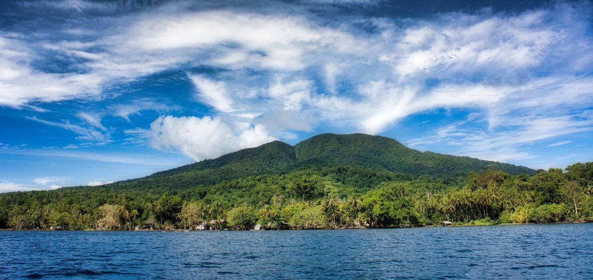 Majestic Green Mountain of the Solomon Islands Wallpaper