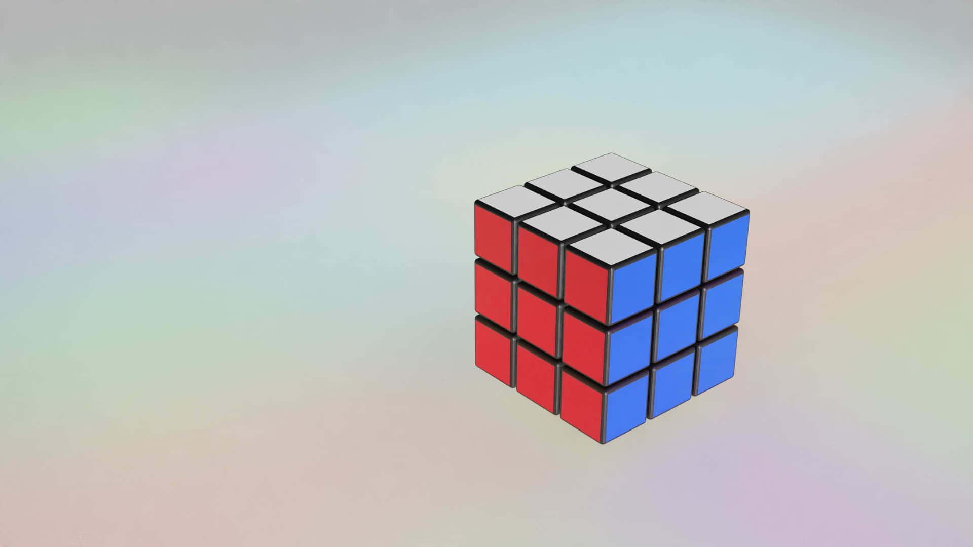 Solved Rubiks Cubeon Gradient Background Wallpaper