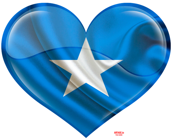 Somali Flag Heart Shaped PNG
