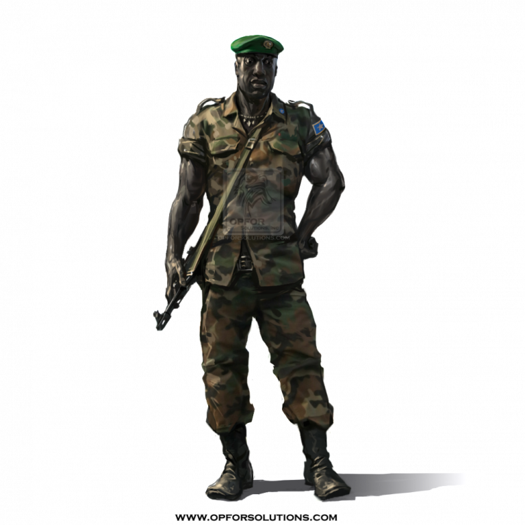 Somali Military Officer Standing PNG