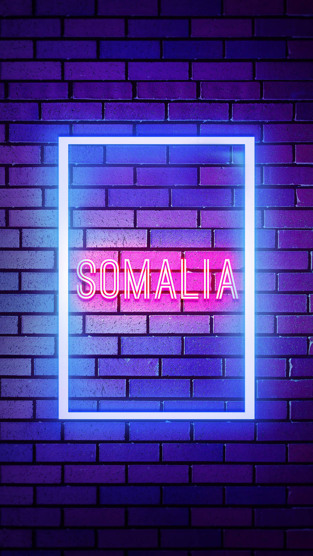 Somalia Blue Neon Wallpaper