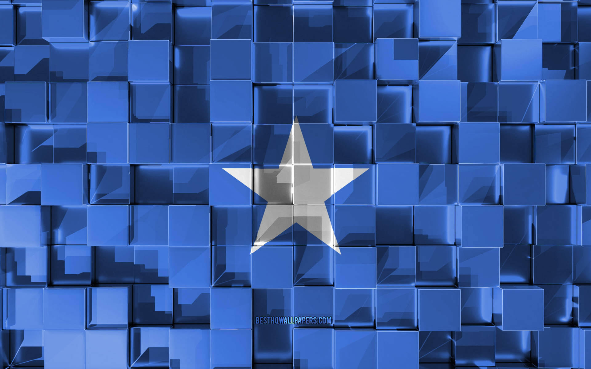 Somalia Flag Cube Leveled Texture Wallpaper