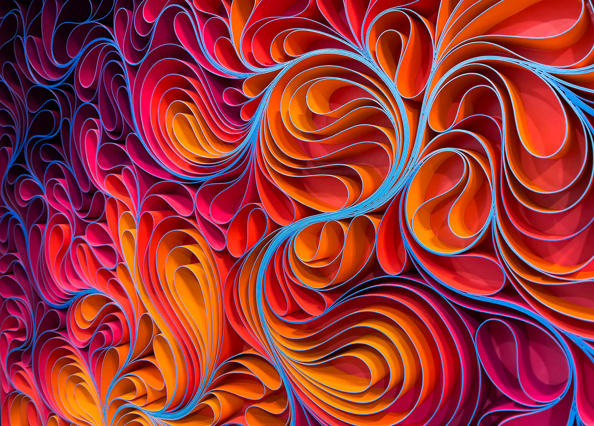 Somatic Orange Folds Wallpaper